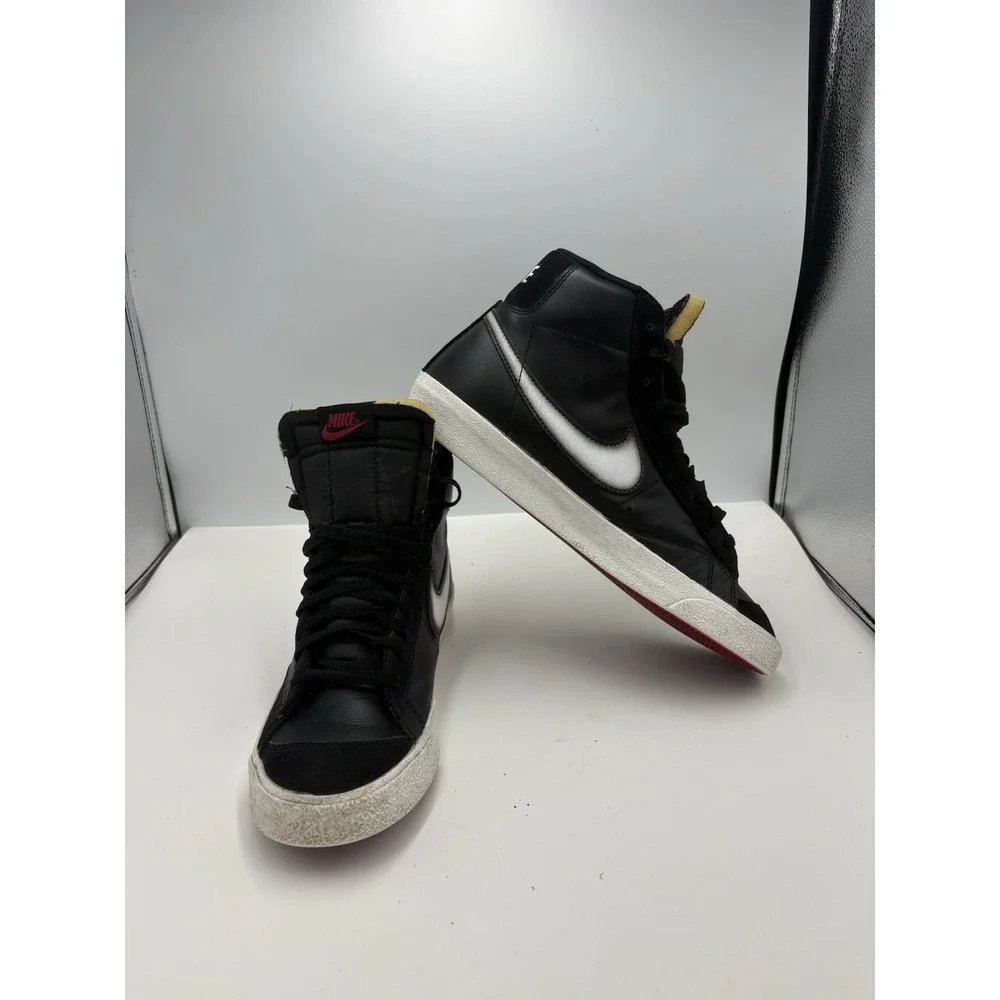 Nike Mens‎ Blazer Mid '77 Sneakers Air Brush Black 9.5 FD6924-001 - Picture 8 of 9